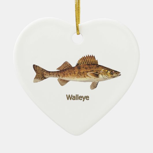 Walleye (Grote Meren) Keramisch Ornament (Voorkant)