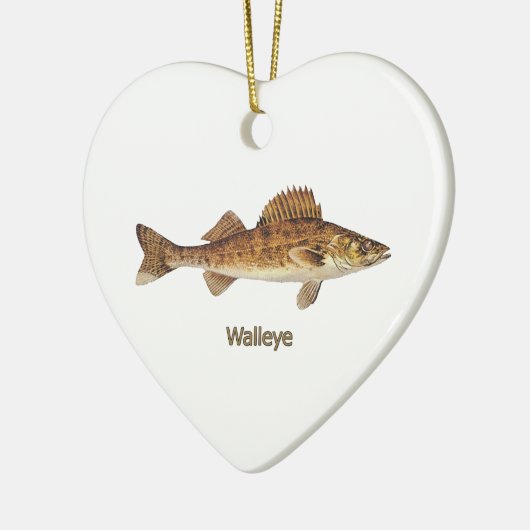 Walleye (Grote Meren) Keramisch Ornament (Links)