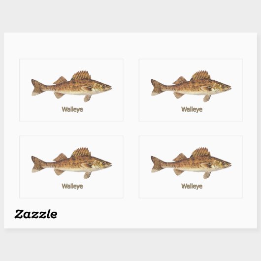 Walleye (Grote Meren) Rechthoekige Sticker (Vel)