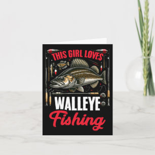 Walleye Hunting Fish Angler Dit meisje houdt van W Kaart