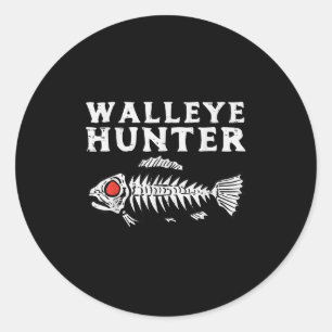 Walleye Jager Vissen Vis Liefhebber Visser Mannen  Ronde Sticker