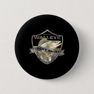 Walleye Lucky Shirt Grappige Accessoires voor Wall Ronde Button 5,7 Cm