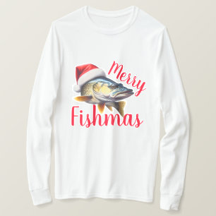 Walleye "Merry Fishmas" Lelijke Kerstmis T-shirt