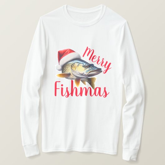 Walleye "Merry Fishmas" Lelijke Kerstmis T-shirt (Design voorkant)