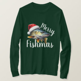 Walleye "Merry Fishmas" Lelijke Kerstmis T-shirt