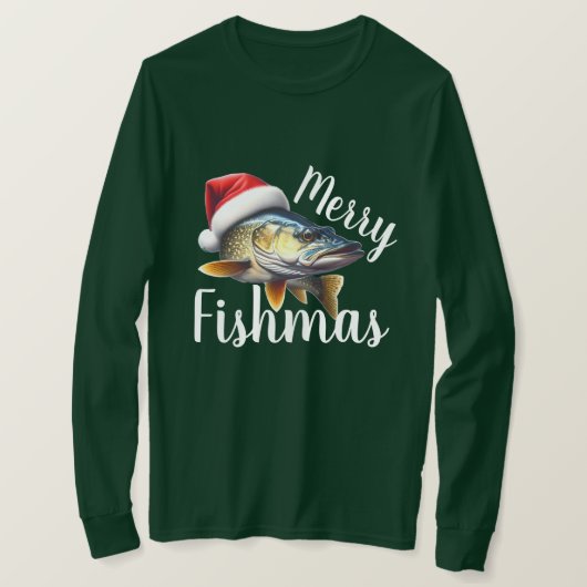 Walleye "Merry Fishmas" Lelijke Kerstmis T-shirt (Design voorkant)