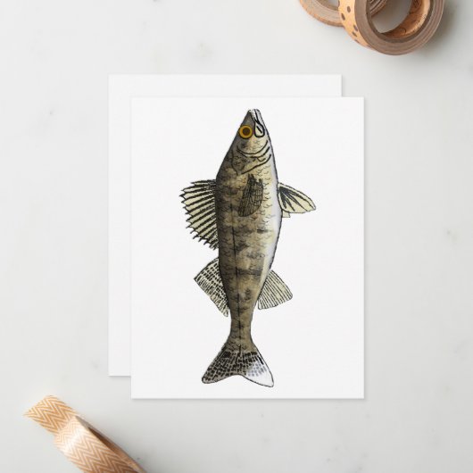 Walleye Notitiekaartje (Voorkant / Achterkant in situ)