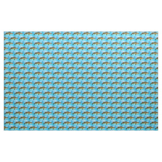 Walleye Pattern op Blue Fabric Stof (Yard (91,4 cm))