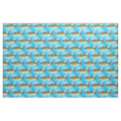 Walleye Pattern op Blue Stof (Fat Quarter)