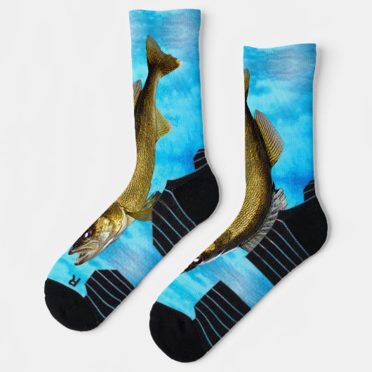 Walleye Pike en Blue Water Socks Sokken (Links)