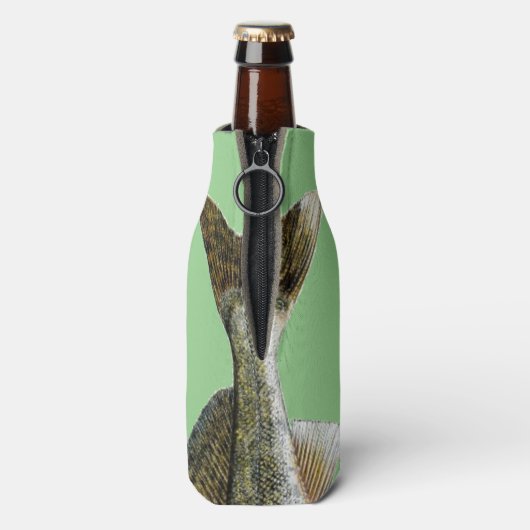 Walleye Pike Fish en naam Flesjeskoeler (Fles Achterkant)