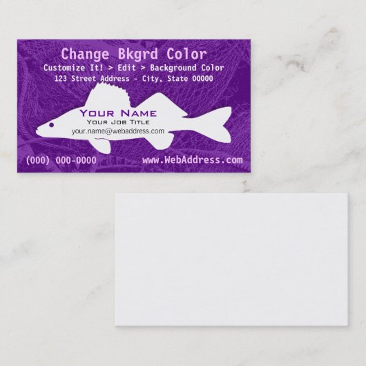 Walleye Pike Fish Visitekaartje (Voorkant / Achterkant)