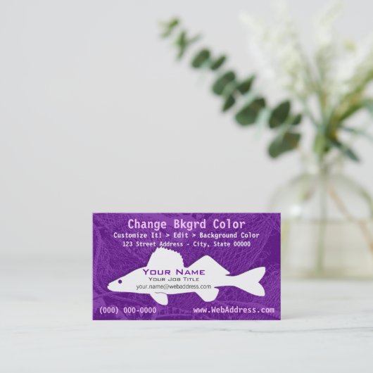 Walleye Pike Fish Visitekaartje (Staand voorkant)
