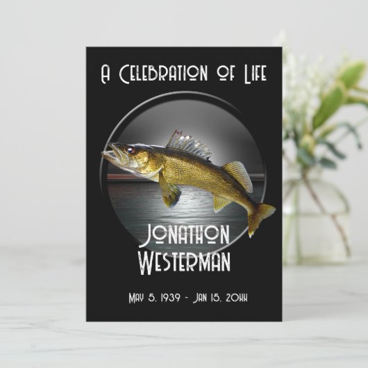 Walleye Pike Vist het leven Kaart (Staand voorkant)