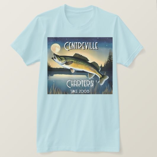 Walleye Pike, Water en Maan Memorial T-Shirt (Design voorkant)