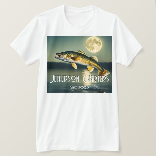 Walleye Pike, Water en Maan Memorial T-Shirt (Design voorkant)