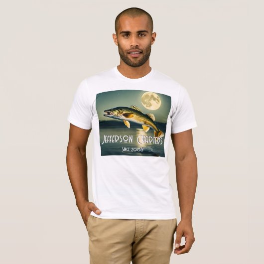 Walleye Pike, Water en Maan Memorial T-Shirt (Voorkant volledig)