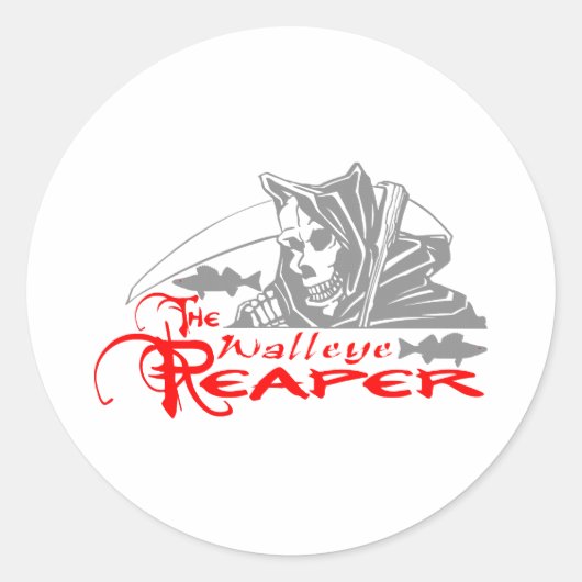 WALLEYE REAPER RONDE STICKER (Voorkant)