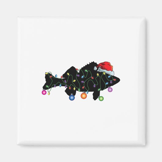 Walleye vissen grappige kerstlichten vis kerstman magneet (Voorkant)