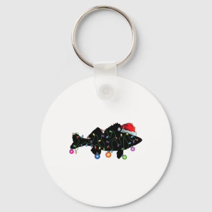 Walleye vissen grappige kerstlichtjes vis kerstman sleutelhanger