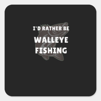 Walleye Vissen Walleye Funny Fisher Mannen Walleye Vierkante Sticker