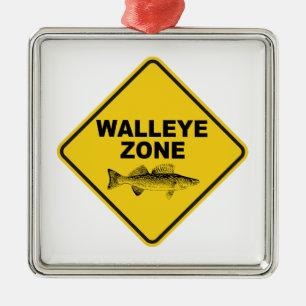 Walleye Vissen Zone Metalen Ornament