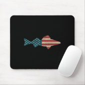 Walleye Vist Amerikaanse vlag Sauger Angling Muismat (Met muis)