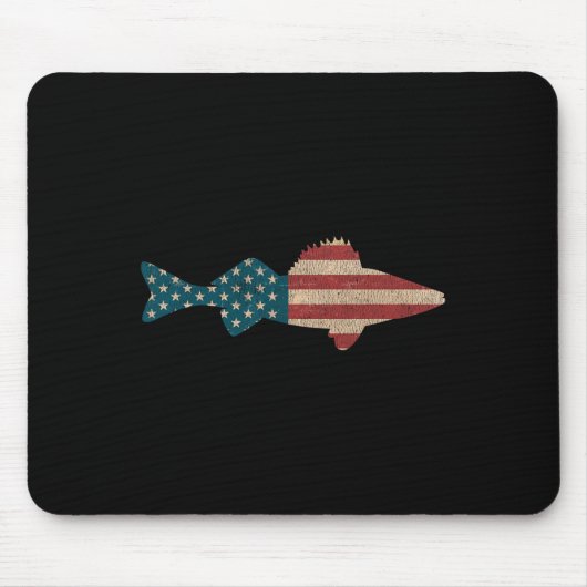 Walleye Vist Amerikaanse vlag Sauger Angling Muismat (Voorkant)