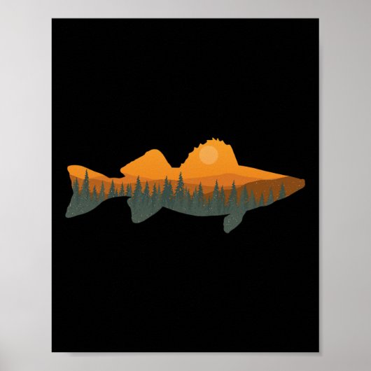 Walleye Vist Forest Natuur Wildlife Fisherman Poster (Voorkant)