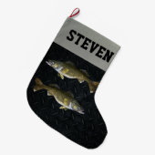 Walleye Vist Kool Mannen Pickerhaas  Grote Kerstsok (Voorkant (Hangend))