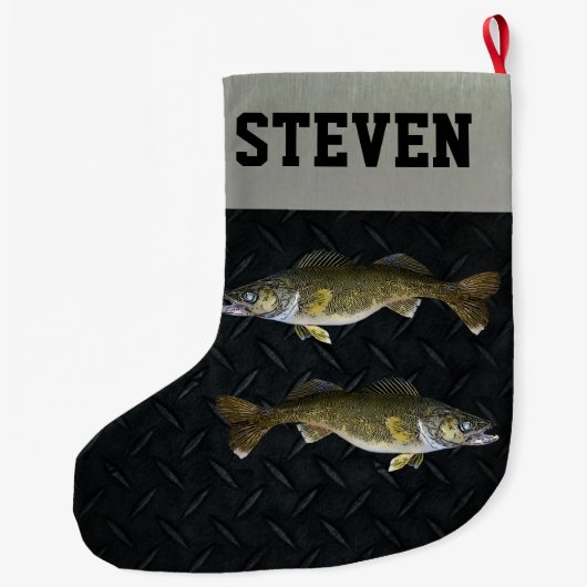 Walleye Vist Kool Mannen Pickerhaas  Grote Kerstsok (Achterkant)