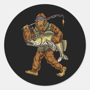 Walleye Vist Sauger Jagen Bigfoot Vissers Ronde Sticker