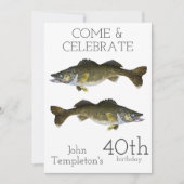 Walleye Vist volwassen Mannen op geboortedag 40th Kaart (Voorkant)