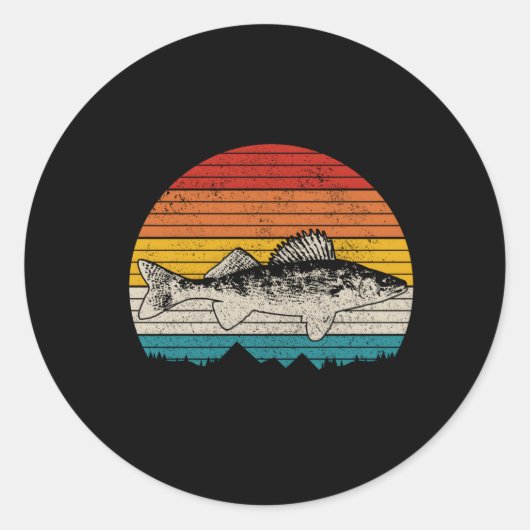 Walleye Vist Walleye Fisher Fish Ronde Sticker (Voorkant)