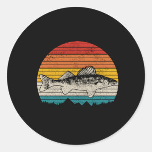 Walleye Vist Walleye Fisher Fish Ronde Sticker