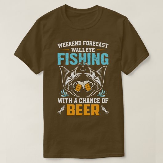 Walleye visweekend voorspelling met bier t-shirt (Design voorkant)