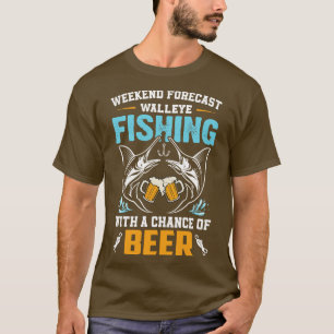 Walleye visweekend voorspelling met bier t-shirt