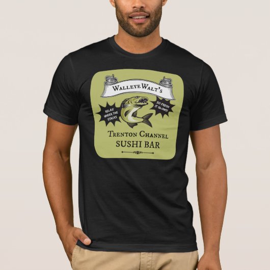 Walleye Walt's Trenton Channel Sushi Bar T-shirt (Voorkant)