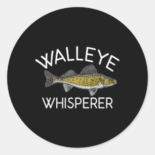 Walleye Whisperer Angling Hunting Vist Ronde Sticker