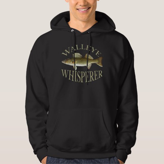 Walleye Whisperer Fish Illustration Art Fisherman Hoodie (Voorkant)