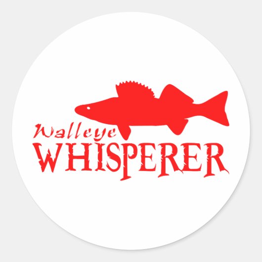WALLEYE WHISPERER RONDE STICKER (Voorkant)
