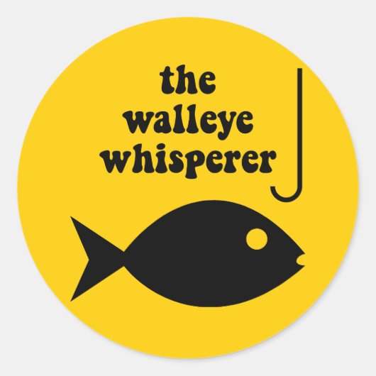 walleye whispervisserij ronde sticker (Voorkant)