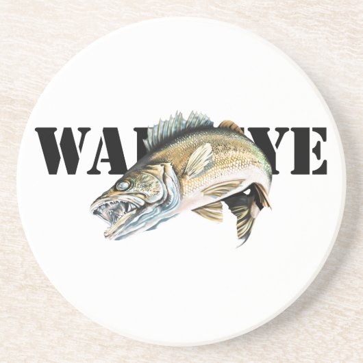Walleye Zandsteen Onderzetter (Voorkant)