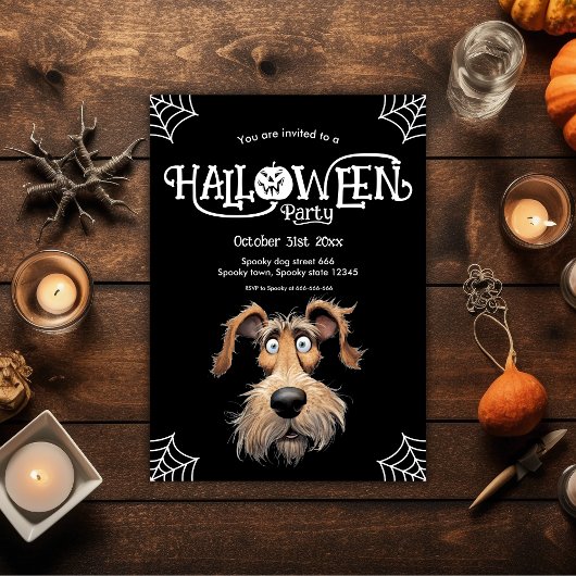Walleyed dog Halloween feest Feestdagenkaart