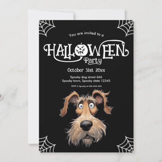 Walleyed dog Halloween feest Feestdagenkaart (Voorkant)