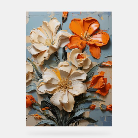 Wallflower - Impasto Floral Acryl Bord (Voorkant)