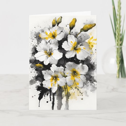 Wallflower - Waterverf bloemen Kaart (Voorkant)