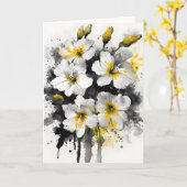 Wallflower - Waterverf bloemen Kaart (Gele Bloem)