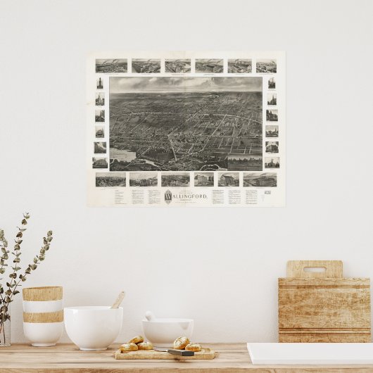 Wallingford Connecticut 1905 Panoramic Map Poster (Keuken)