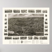 Wallingford, CT Panoramic Map - 1905 Poster (Voorkant)